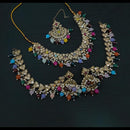 Lucentarts Jewellery Gold Plated Crystal Stone And Beads Necklace Set