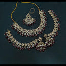 Lucentarts Jewellery Gold Plated Crystal Stone And Beads Necklace Set