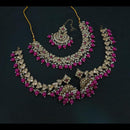 Lucentarts Jewellery Gold Plated Crystal Stone And Beads Necklace Set