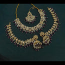 Lucentarts Jewellery Gold Plated Crystal Stone And Beads Necklace Set