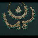 Lucentarts Jewellery Gold Plated Crystal Stone And Beads Necklace Set