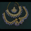 Lucentarts Jewellery Gold Plated Crystal Stone And Beads Necklace Set