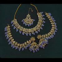 Lucentarts Jewellery Gold Plated Crystal Stone And Beads Necklace Set