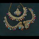 Lucentarts Jewellery Gold Plated Crystal Stone And Beads Necklace Set