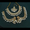 Lucentarts Jewellery Gold Plated Crystal Stone And Beads Necklace Set