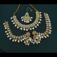 Lucentarts Jewellery Gold Plated Crystal Stone And Beads Necklace Set