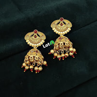 Lucentarts Jewellery Gold Plated Kundan Stone And Pearl Jhumki Earrings