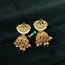 Lucentarts Jewellery Gold Plated Kundan Stone And Pearl Jhumki Earrings