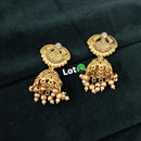 Lucentarts Jewellery Gold Plated Kundan Stone And Pearl Jhumki Earrings