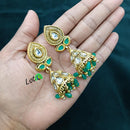 Lucentarts Jewellery Gold Plated Kundan Stone And Pearl Jhumki Earrings