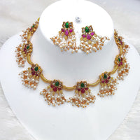 Lucentarts Jewellery Gold Plated Pearl Necklace Set