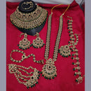Lucentarts Gold Plated Crystal Stone And Beads Bridal Set