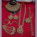 Lucentarts Gold Plated Crystal Stone And Beads Bridal Set