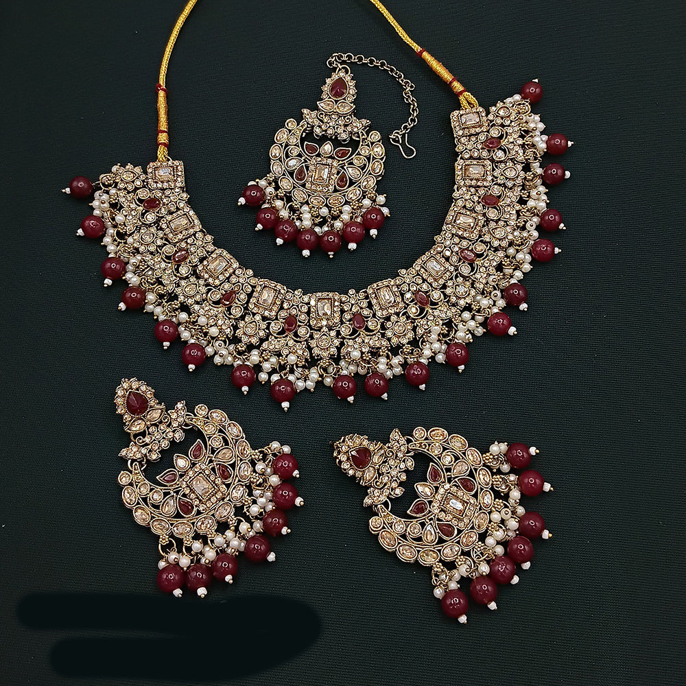 Lucentarts Jewellery Gold Plated Choker Necklace Set