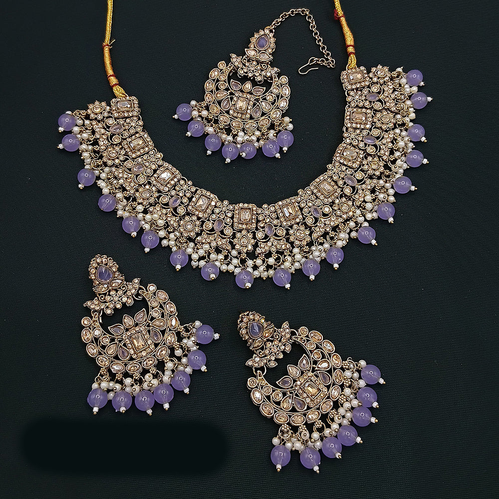 Lucentarts Jewellery Gold Plated Choker Necklace Set