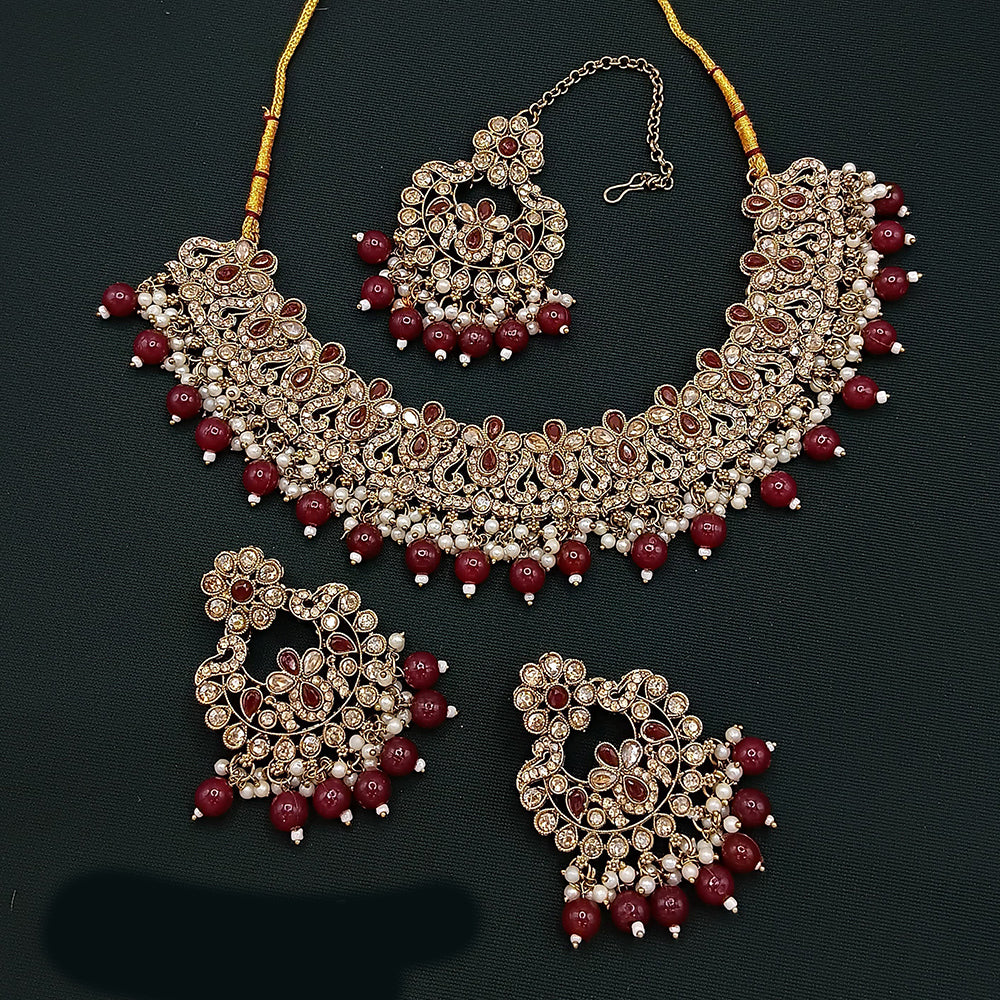 Lucentarts Jewellery Gold Plated Austrian Choker Necklace Set