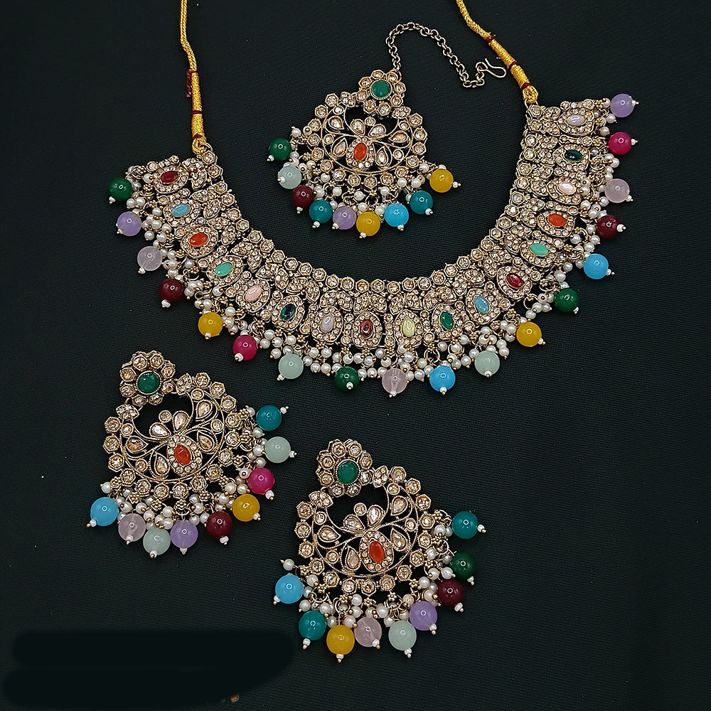 Lucentarts Jewellery Gold Plated Austrian Choker Necklace Set