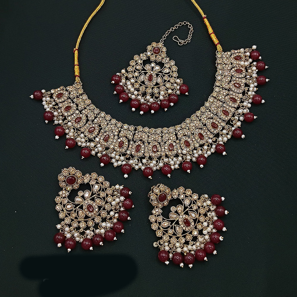 Lucentarts Jewellery Gold Plated Austrian Choker Necklace Set