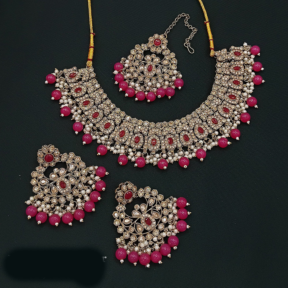 Lucentarts Jewellery Gold Plated Austrian Choker Necklace Set