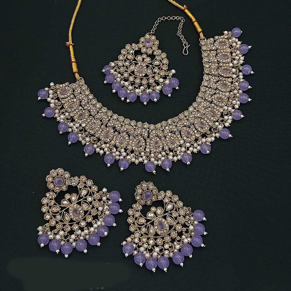 Lucentarts Jewellery Gold Plated Austrian Choker Necklace Set