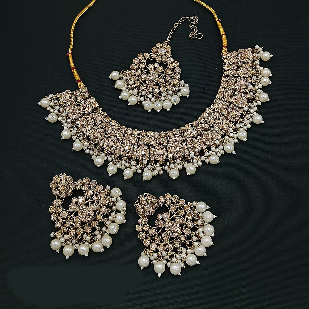 Lucentarts Jewellery Gold Plated Austrian Choker Necklace Set
