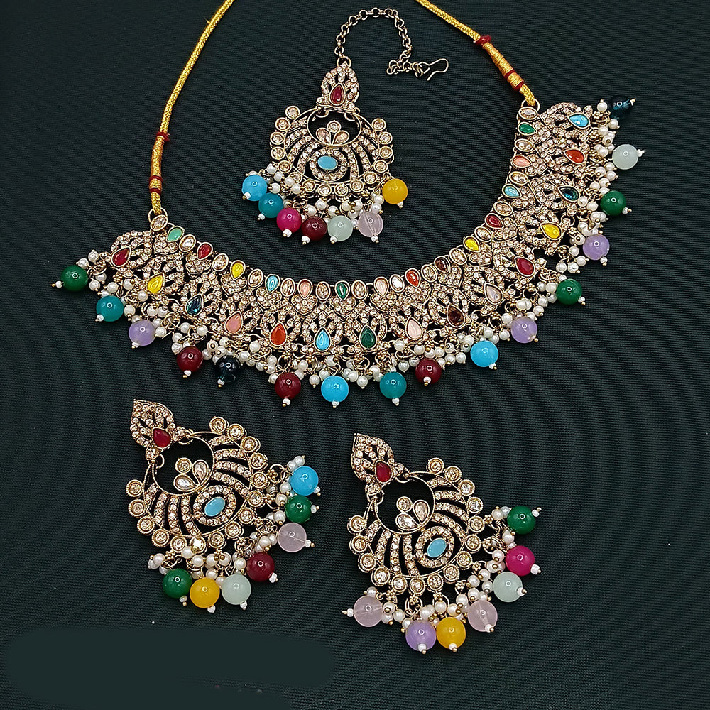Lucentarts Jewellery Gold Plated Austrian Choker Necklace Set