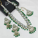 Lucentarts Jewellery Gold Plated Kundan Stone Meenakari  Necklace Set