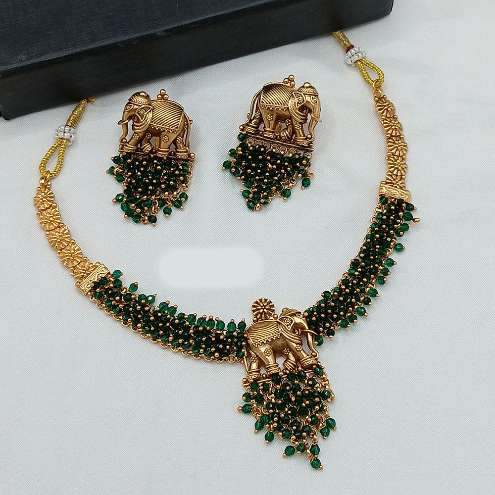 Lucentarts Jewellery Elegant Gold Plated Pearl Necklace Set for Special Occasions