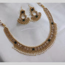 Lucentarts Jewellery Gold Plated Crystal Stone And Pearl Necklace Set