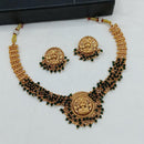 Lucentarts Jewellery Gold Plated Beads Temple Necklace Set