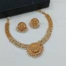 Lucentarts Jewellery Gold Plated Beads Temple Necklace Set