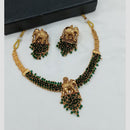 Lucentarts Jewellery Gold Plated Beads Temple Necklace Set