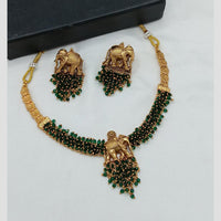 Lucentarts Jewellery Gold Plated Beads Temple Necklace Set