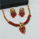 Lucentarts Jewellery Gold Plated Beads Temple Necklace Set