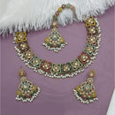 Lucentarts Jewellery Gold Plated Crystal Stone And Pearl Necklace Set