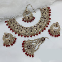 Lucentarts Jewellery Gold Plated Austrian Stone And Beads Necklace Set