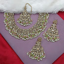 Lucentarts Jewellery Gold Plated Crystal Stone And Beads Necklace Set