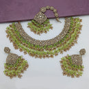 Lucentarts Jewellery Gold Plated Crystal Stone And Beads Necklace Set