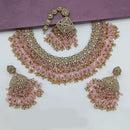 Lucentarts Jewellery Gold Plated Crystal Stone And Beads Necklace Set