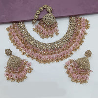 Lucentarts Jewellery Gold Plated Crystal Stone And Beads Necklace Set
