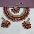Lucentarts Jewellery Gold Plated Crystal Stone And Beads Necklace Set