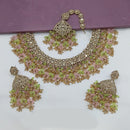 Lucentarts Jewellery Gold Plated Crystal Stone And Beads Necklace Set