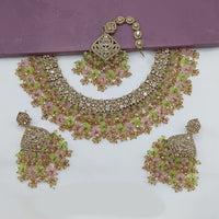 Lucentarts Jewellery Gold Plated Crystal Stone And Beads Necklace Set