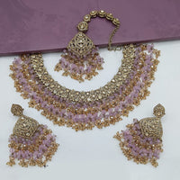Lucentarts Jewellery Gold Plated Crystal Stone And Beads Necklace Set
