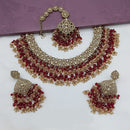 Lucentarts Jewellery Gold Plated Crystal Stone And Beads Necklace Set