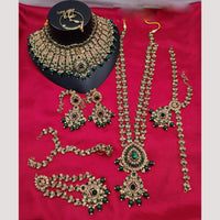 Lucentarts Jewellery Gold Plated Austrian Stone And Beads Bridal Set