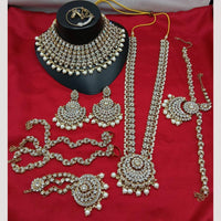 Lucentarts Jewellery Gold Plated Austrian Stone And Beads Bridal Set