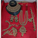 Lucentarts Jewellery Gold Plated Austrian Stone And Beads Bridal Set