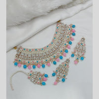 Lucentarts Jewellery Gold Plated Austrian Stone Pearl And Beads Necklace Set