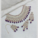 Lucentarts Jewellery Gold Plated Austrian Stone Pearl And Beads Necklace Set